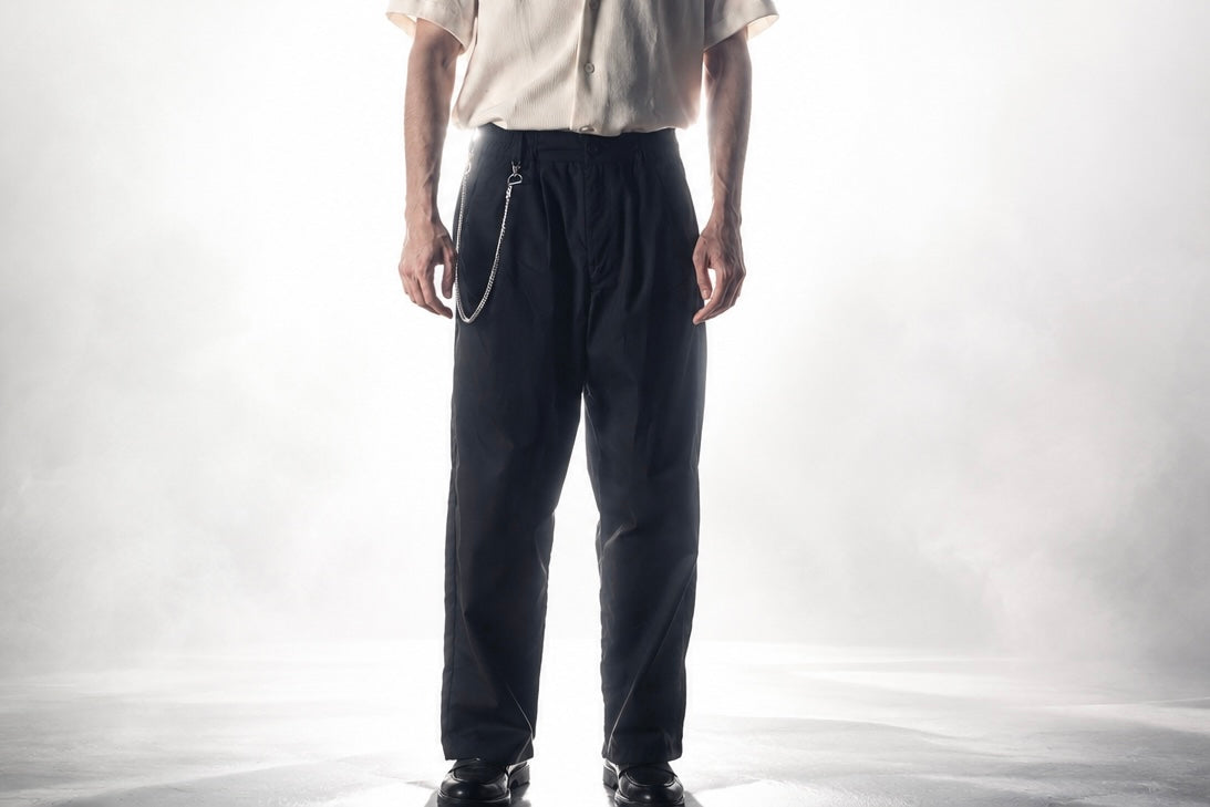 Black Basic Baggy Trousers